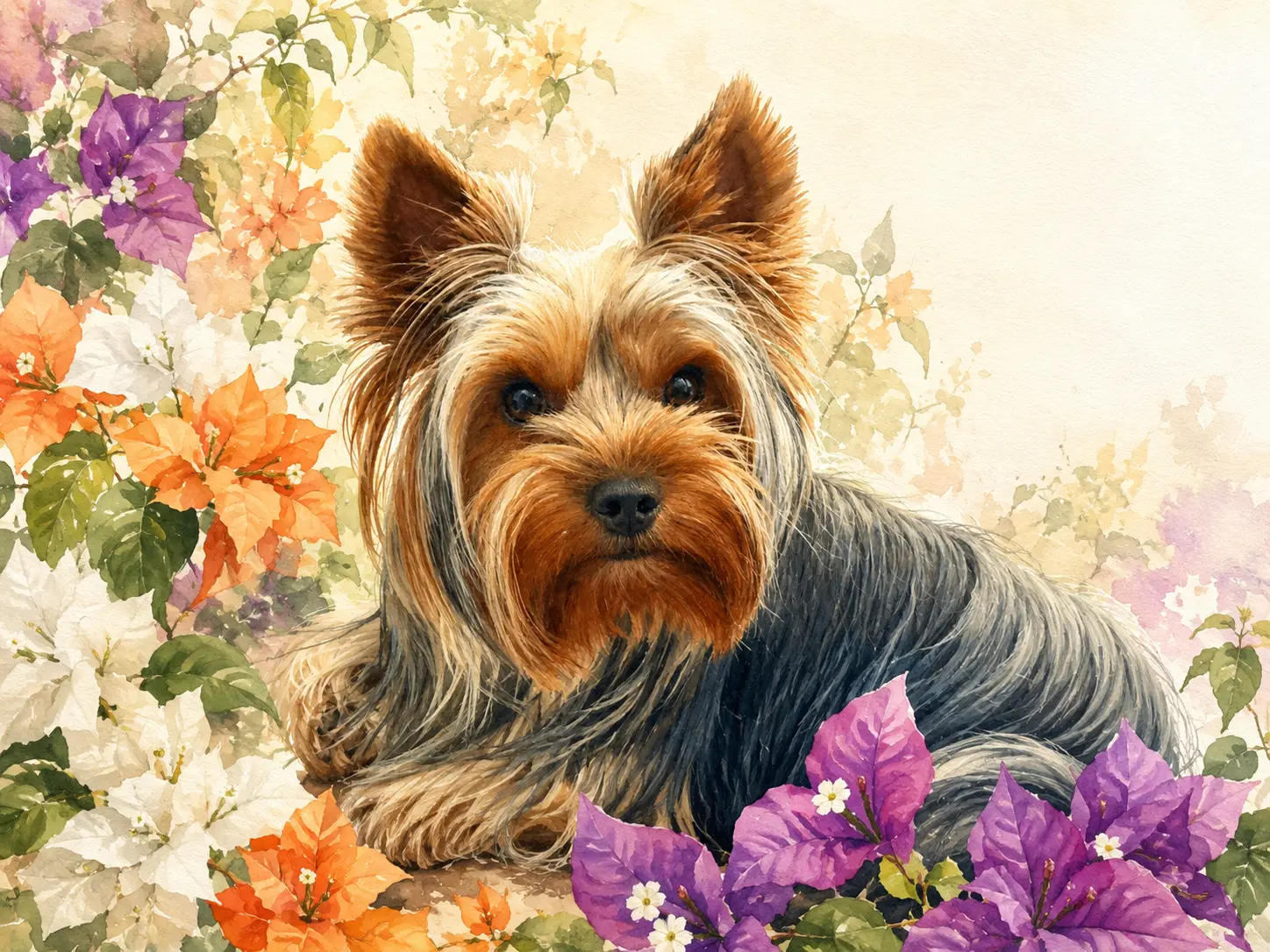 Exemple de portrait de chien en aquarelle
